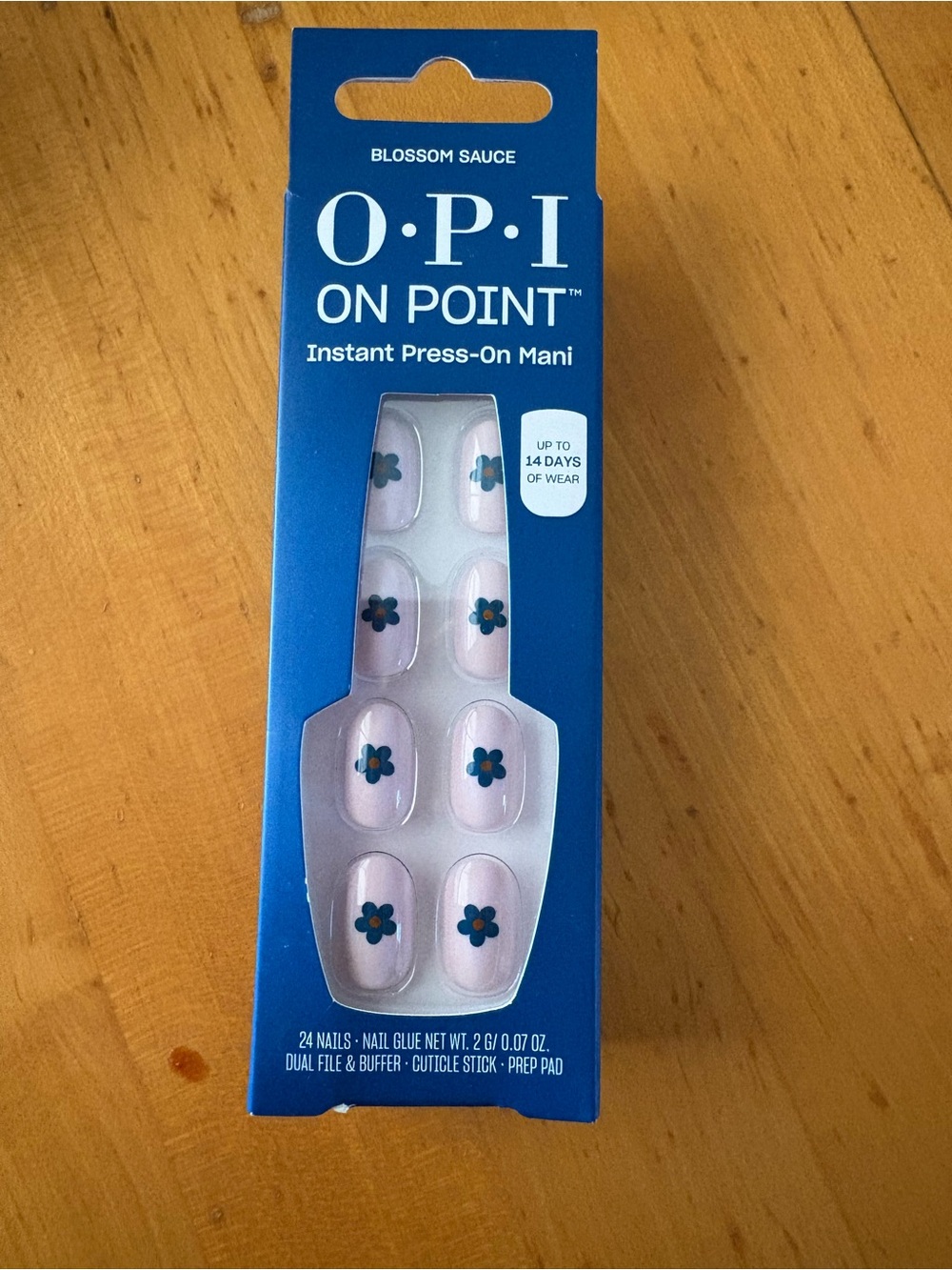 OPI On Point Instant Press-On Mani Blossom Sauce Blue Flower 24 Nails